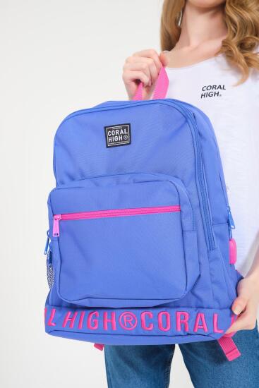 Coral High Lavanta Nakış Logolu Dört Bölmeli USB Şarjlı Kulaklık Çıkışlı Sırt Çantası 24106 - 9