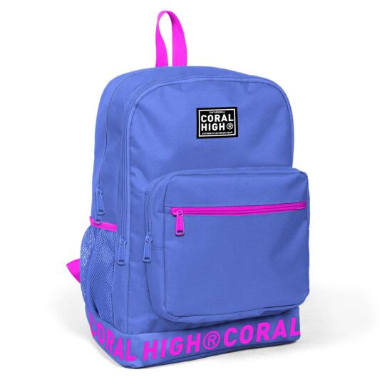 Coral High Lavanta Nakış Logolu Dört Bölmeli USB Şarjlı Kulaklık Çıkışlı Sırt Çantası 24106 - 10