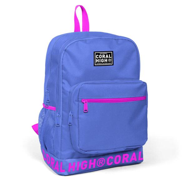Coral High Lavanta Nakış Logolu Dört Bölmeli USB Şarjlı Kulaklık Çıkışlı Sırt Çantası 24106 - 10