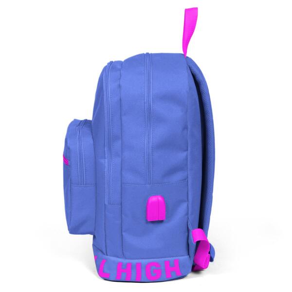 Coral High Lavanta Nakış Logolu Dört Bölmeli USB Şarjlı Kulaklık Çıkışlı Sırt Çantası 24106 - 12