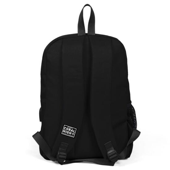 Coral High Siyah Nakış Logolu Dört Bölmeli USB Şarjlı Kulaklık Çıkışlı Sırt Çantası 24111 - 4