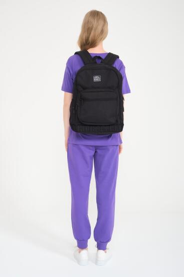 Coral High Siyah Nakış Logolu Dört Bölmeli USB Şarjlı Kulaklık Çıkışlı Sırt Çantası 24111 - 7