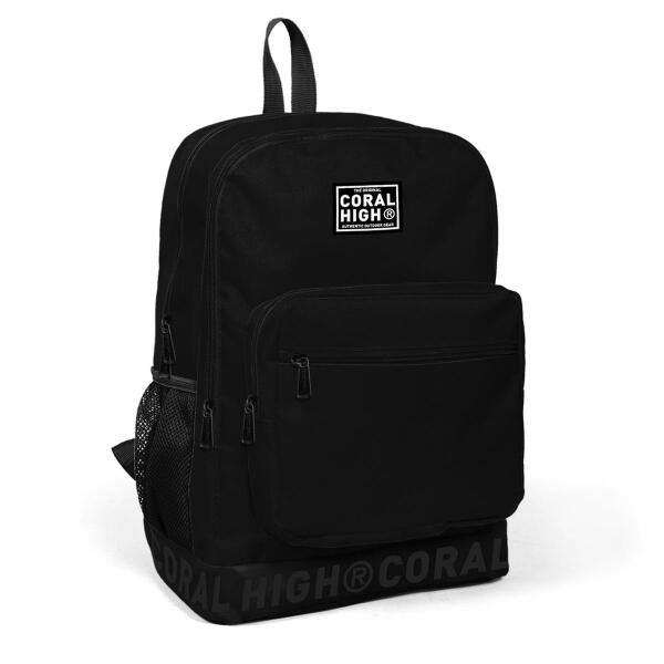 Coral High Siyah Nakış Logolu Dört Bölmeli USB Şarjlı Kulaklık Çıkışlı Sırt Çantası 24111 - 8