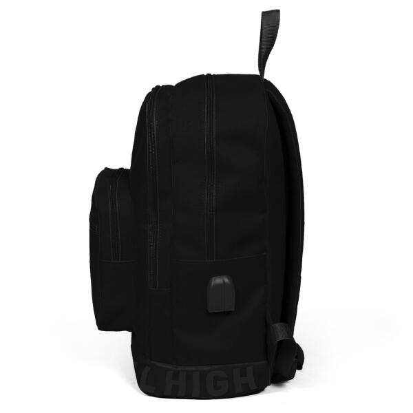 Coral High Siyah Nakış Logolu Dört Bölmeli USB Şarjlı Kulaklık Çıkışlı Sırt Çantası 24111 - 10