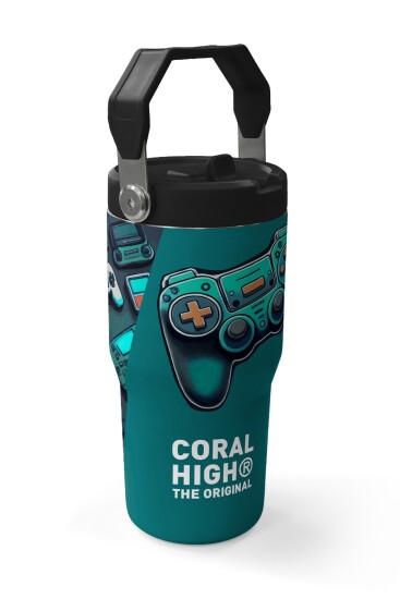 Coral High Nefti Gamer Desenli Katlanır Ağızlıklı Çelik Termos 600 ml 38924 - 3