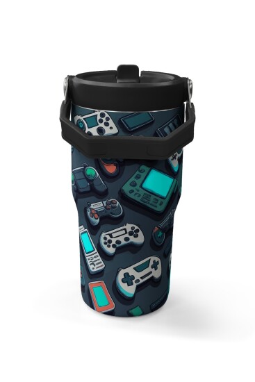 Coral High Nefti Gamer Desenli Katlanır Ağızlıklı Çelik Termos 600 ml 38924 - 5