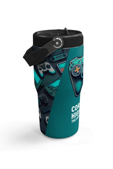Coral High Nefti Gamer Desenli Katlanır Ağızlıklı Çelik Termos 600 ml 38924 - 4