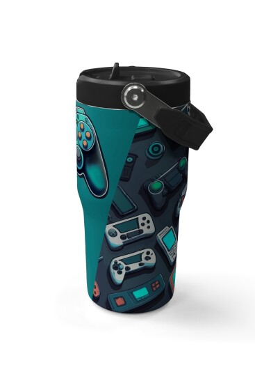 Coral High Nefti Gamer Desenli Katlanır Ağızlıklı Çelik Termos 600 ml 38924 - 6