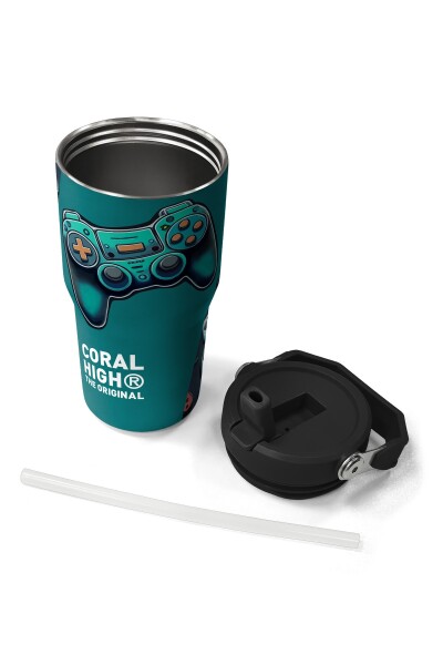 Coral High Nefti Gamer Desenli Katlanır Ağızlıklı Çelik Termos 600 ml 38924 - 7
