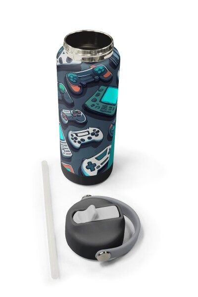 Coral High Nefti Gamer Desenli Katlanır Ağızlıklı Çelik Termos 650 ml 38388 - 5