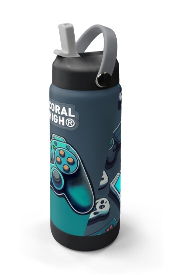 Coral High Nefti Gamer Desenli Katlanır Ağızlıklı Çelik Termos 650 ml 38388 - 2