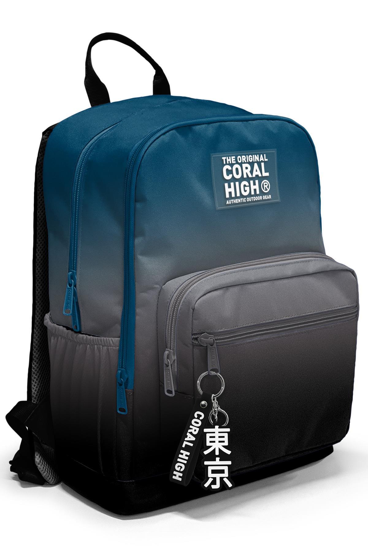 Coral High Nefti Gri Renk Geçişli Okul Sırt Çantası 23642