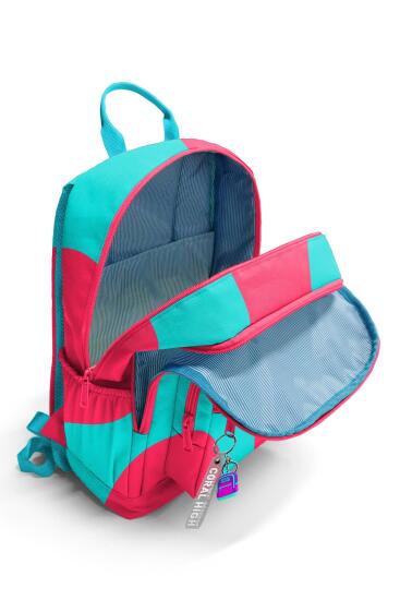 Coral High Neon Mercan Turkuaz Desenli Okul Sırt Çantası 23685 - 3
