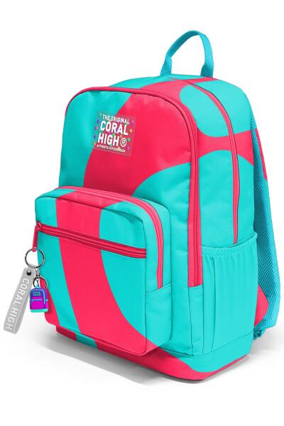 Coral High Neon Mercan Turkuaz Desenli Okul Sırt Çantası 23685 - 7