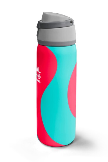 Coral High Neon Mercan Turkuaz Desenli Pipetli ve Direkt İçim Çelik Termos 800 ml 38545 - 5