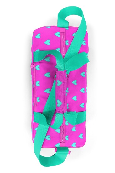 Coral High Neon Pembe Su Yeşili Kalp Desenli Spor Çantası 27513 - 5