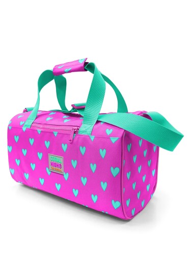 Coral High Neon Pembe Su Yeşili Kalp Desenli Spor Çantası 27513 - 3