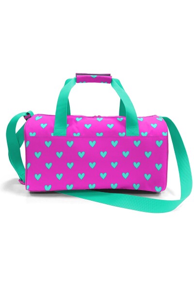 Coral High Neon Pembe Su Yeşili Kalp Desenli Spor Çantası 27513 - 4