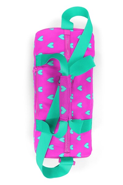 Coral High Neon Pembe Su Yeşili Kalp Desenli Spor Çantası 27513 - 5