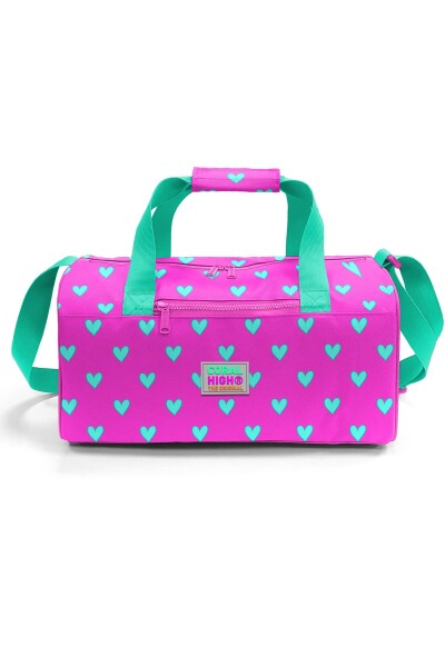 Coral High Neon Pembe Su Yeşili Kalp Desenli Spor Çantası 27513 - 2
