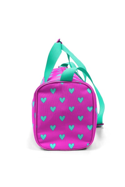 Coral High Neon Pembe Su Yeşili Kalp Desenli Spor Çantası 27513 - 9