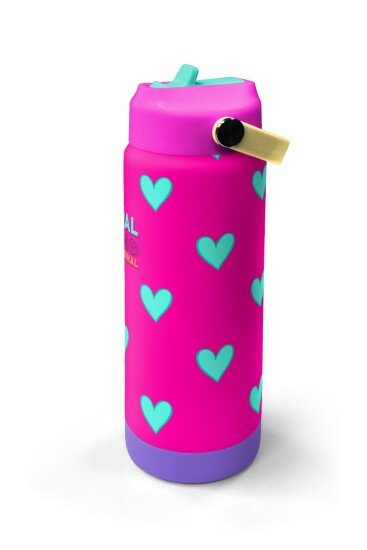 Coral High Neon Pembe Su Yeşili Kalp Katlanır Ağızlıklı Çelik Termos 650 ml 38376 - 4