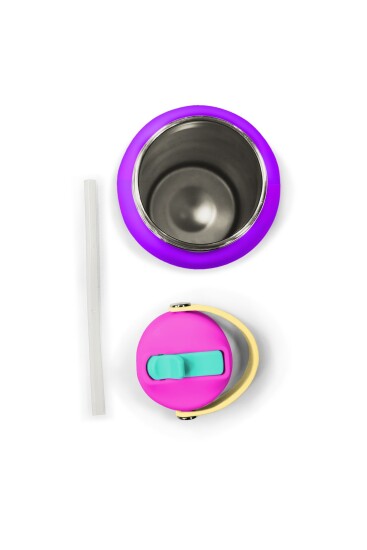 Coral High Neon Renkli Dama Desenli Katlanır Ağızlıklı Çelik Termos 650 ml 38303 - 6