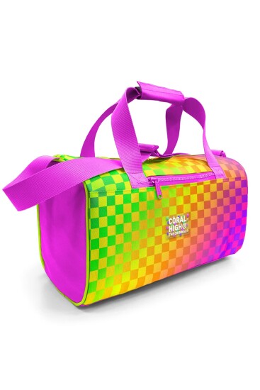 Coral High Neon Renkli Dama Desenli Spor Çantası 27544 - Coral High