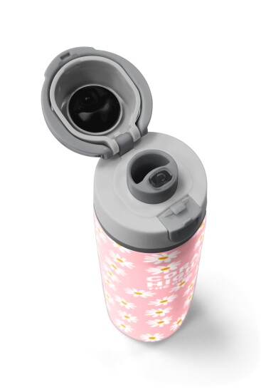 Coral High Papatya Desenli Pipetli ve Direkt İçim Çelik Termos 800 ml 38502 - 7