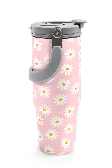 Coral High Papatya Desenli Pipetli ve Direkt İçim Çelik Termos 900 ml 38701 - 6