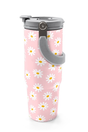 Coral High Papatya Desenli Pipetli ve Direkt İçim Çelik Termos 900 ml 38701 - 5