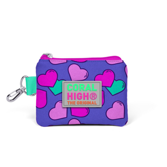 Coral High Kids Lavanta Pembe Kalp Desenli Bozuk Para Çantası 21713 - Coral High KIDS