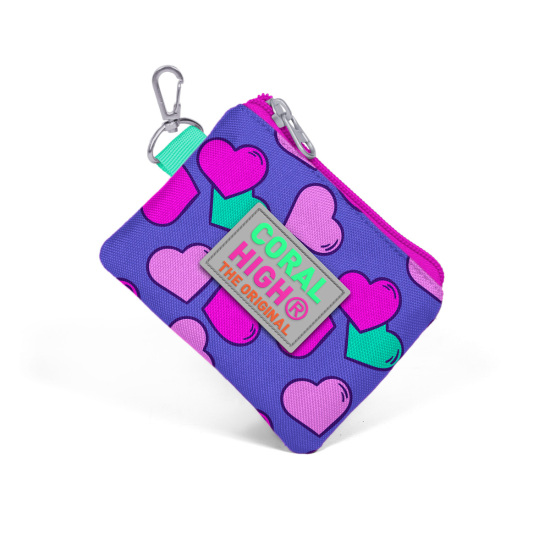 Coral High Kids Lavanta Pembe Kalp Desenli Bozuk Para Çantası 21713 - 3