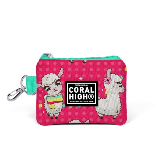 Coral High Kids Neon Mercan Su Yeşili Alpaka Desenli Bozuk Para Çantası 21718 
