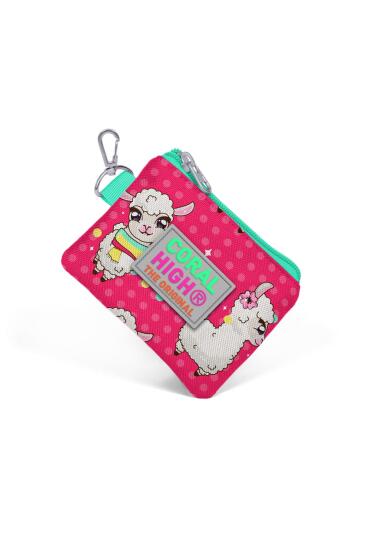 Coral High Kids Neon Mercan Su Yeşili Alpaka Desenli Bozuk Para Çantası 21718 - 3