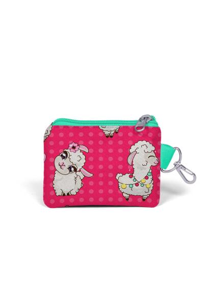 Coral High Kids Neon Mercan Su Yeşili Alpaka Desenli Bozuk Para Çantası 21718 - 2