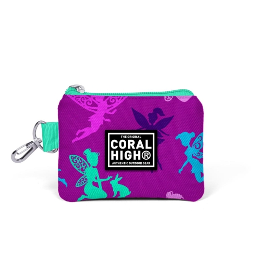 Coral High Kids Koyu Pembe Su Yeşili Peri Desenli Bozuk Para Çantası 21724 
