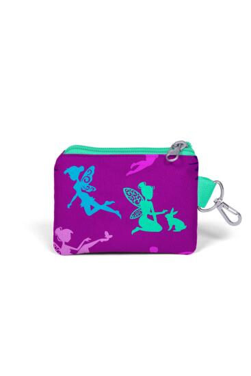 Coral High Kids Koyu Pembe Su Yeşili Peri Desenli Bozuk Para Çantası 21724 - 2