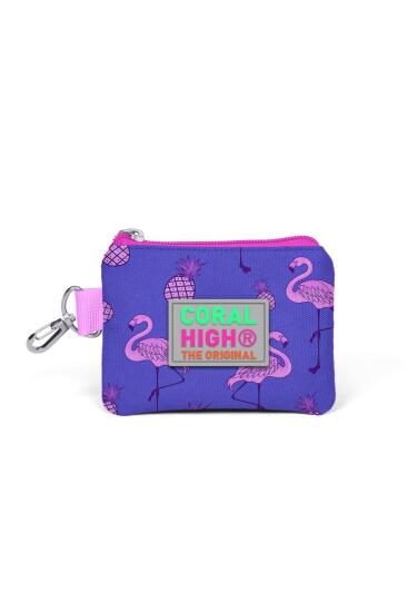 Coral High Kids Lavanta Pembe Flamingo Desenli Bozuk Para Çantası 21726 - Coral High KIDS