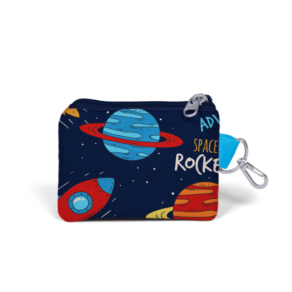 Coral High Kids Lacivert Mavi Uzay Desenli Bozuk Para Çantası 21731 - 2