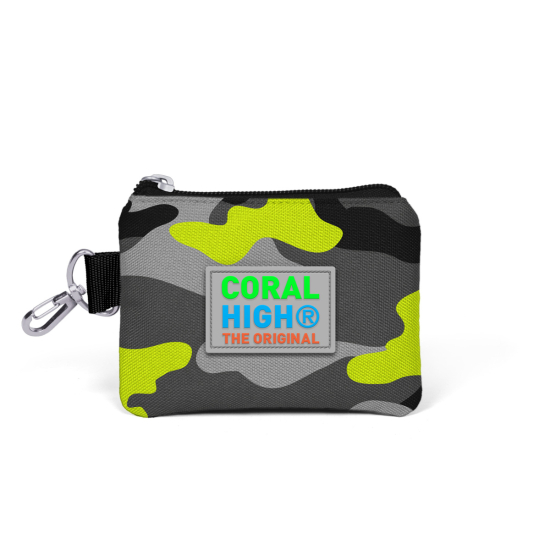 Coral High Kids Siyah Gri Kamuflaj Desenli Bozuk Para Çantası 21742 - 1
