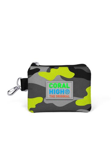 Coral High Kids Siyah Gri Kamuflaj Desenli Bozuk Para Çantası 21742 