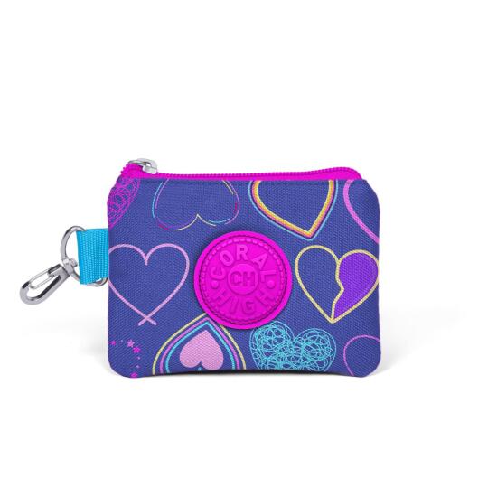 Coral High Kids Açık Pembe Lavanta Kalp Desenli Bozuk Para Çantası 21747 
