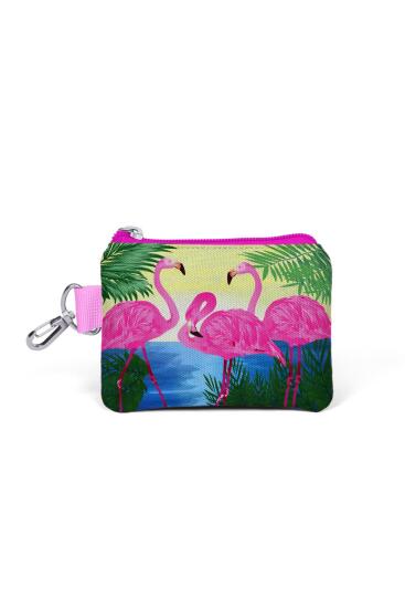 Coral High Pembe Flamingo Desenli Bozuk Para Çantası 21770 - CORAL HIGH