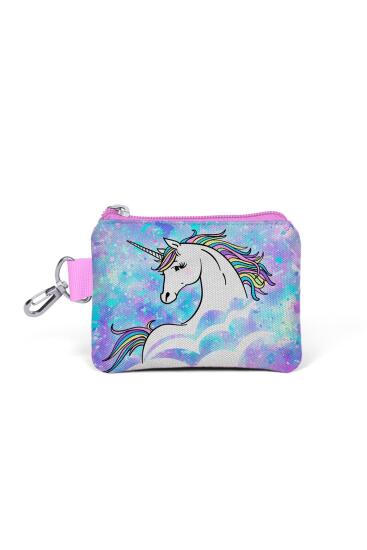 Coral High Derin Mavi Açık Pembe Unicornl Desenli Bozuk Para Çantası 21775 