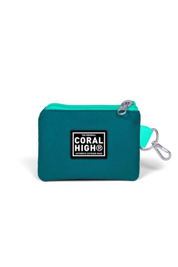 Coral High Su Yeşili Mercan Flamingo Desenli Bozuk Para Çantası 21777 - 2