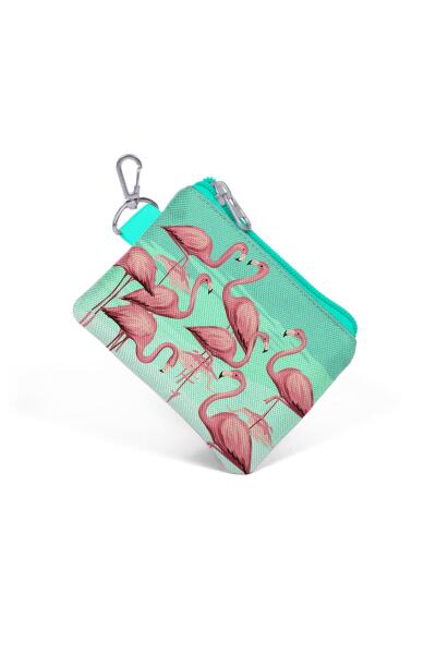 Coral High Su Yeşili Flamingo Desenli Bozuk Para Çantası 21778 - 3