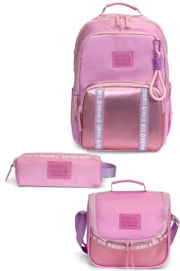 Coral High Pembe 3'lü Okul Çanta Seti SET0124411 - Coral High