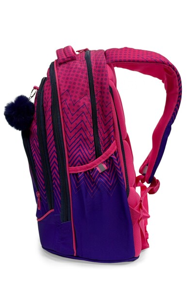 Coral High Pembe Lacivert Desenli Okul Sırt Çantası 24461 - 4