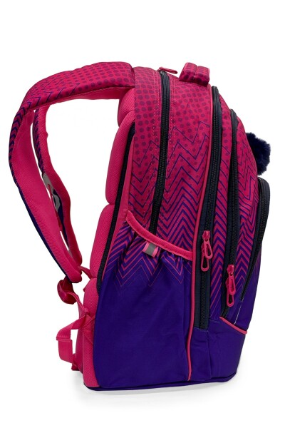 Coral High Pembe Lacivert Desenli Okul Sırt Çantası 24461 - 5